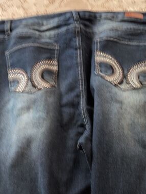Embellished Dark Wash Denim Jeans